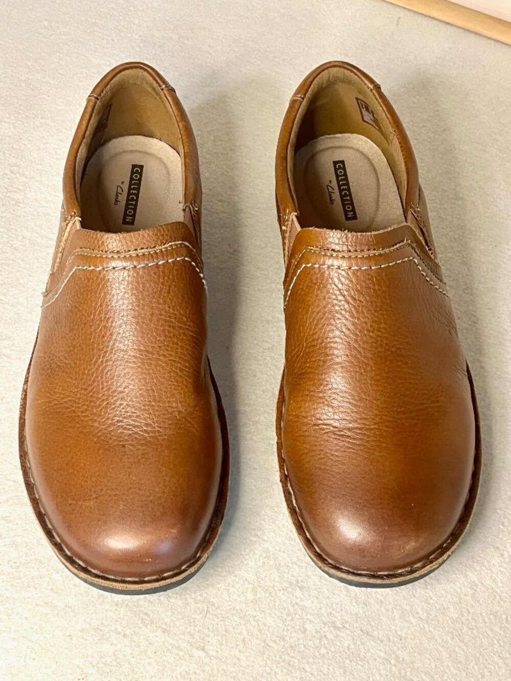 Clarks Cora Brown Leather Loafers * Size 8-1/2W * Flats * Excel Used Cond. - Picture 2 of 8